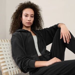 NWT Athleta Seasoft Charcoal Zip-Up Hoodie